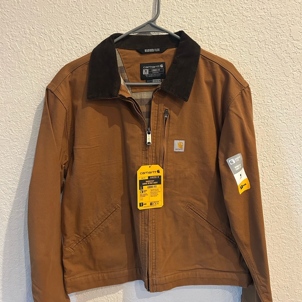 Carhartt Men's Tan Jacket with Black Collar